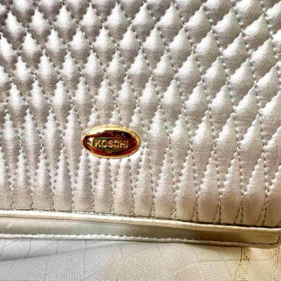 KOSCHI Vintage Silver & Gold Quilted Cocktail Purse - Picture 3 of 14